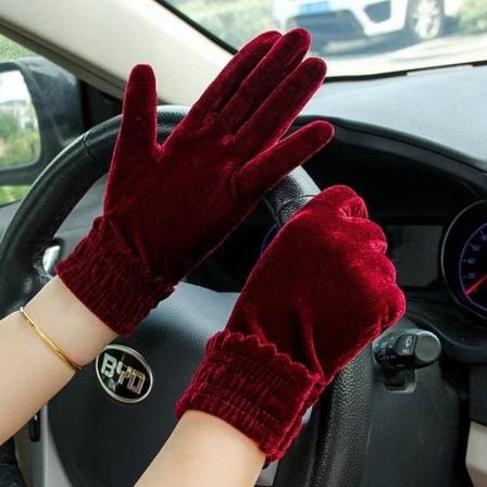 (১ জোড়া) Warm Hand Gloves | Velvet Fabric