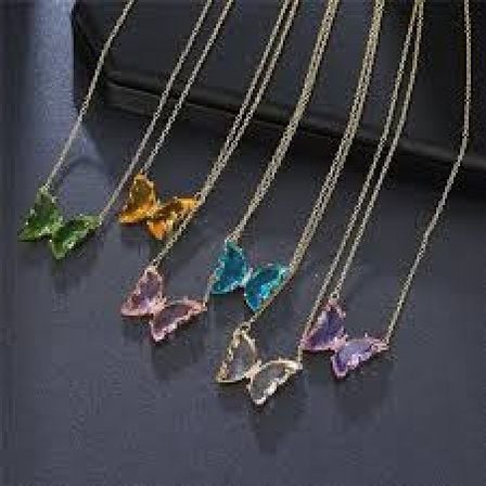 Butterfly pendant chain necklec