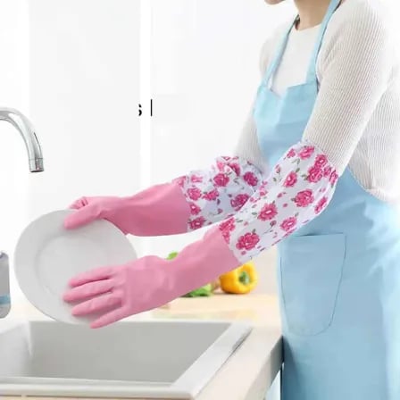 (২ জোড়া) Long Hand Gloves | Silicon