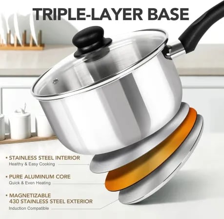 (১ পিস) Magic Sauce Pan with Glass lid Bakelite Handle। সাধারণ পাতিলের চেয়ে অর্ধেক সময়ে রান্না করা যাবে