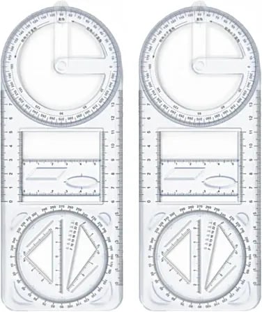 (২ পিস) Multifunctional Geometric Ruler। এক টুলসে হবে সব জেমিটি ও ইঞ্জিনিয়ারিং ড্রাফটিং