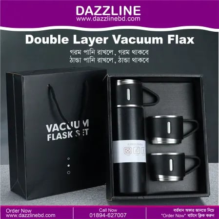 Double Layer Vacuum Flax Travel Water Bottle 500 ml