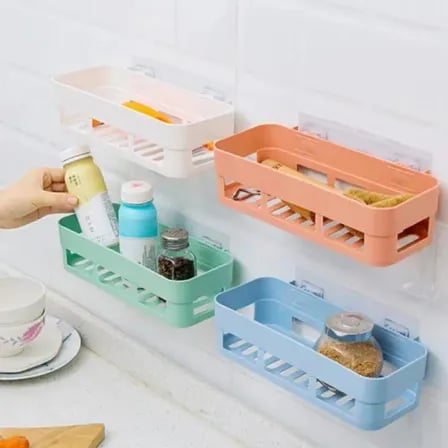 (১ পিস) Bathroom Shelves Kitchen Organizer Plastic Shelf Rack – ৫