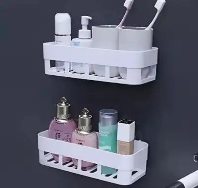 (১ পিস) Bathroom Shelves Kitchen Organizer Plastic Shelf Rack – ৩