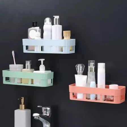 (১ পিস) Bathroom Shelves Kitchen Organizer Plastic Shelf Rack – ৪