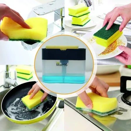 Press Soap Dispenser With Sponge And Liquid Container – ৪