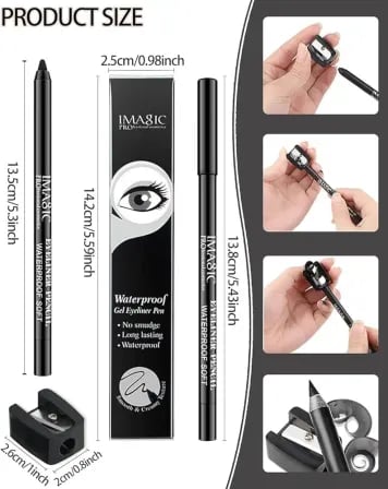 IMAGIC Waterproof Eyeliner Pencil Gel Black Kajal – ৩
