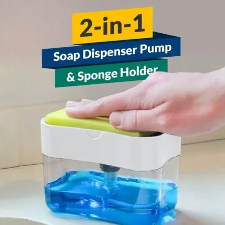Liquid Soap Dispenser With Washing Sponge | 2-in-1