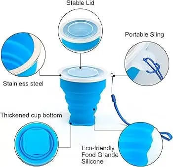Silicone Folding Cup Water Drinking Cup Outdoor Portable – ৫