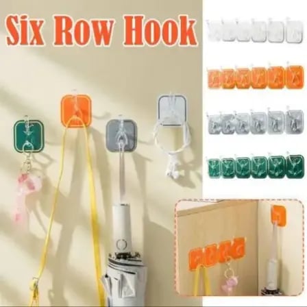 (১ পাতা) Six Row Plastic Hook – ৪
