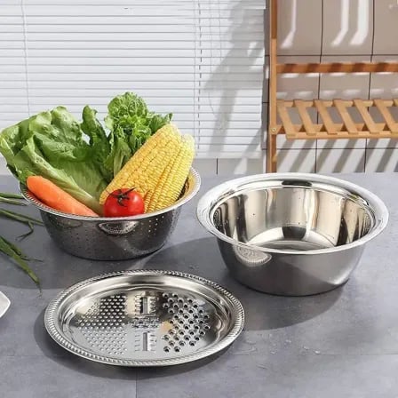 3 In 1 Vegetable Cutter with Drain Basket – ৩