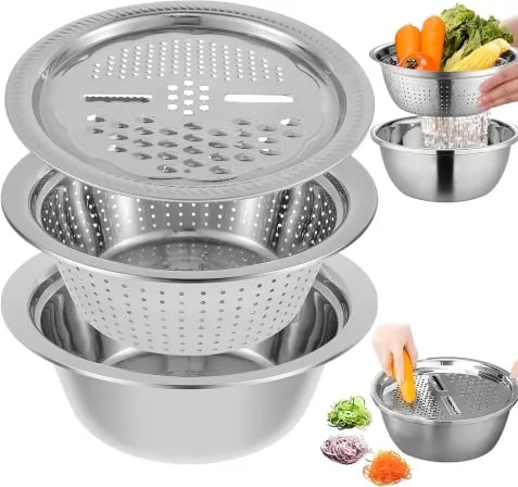 3 In 1 Vegetable Cutter with Drain Basket – ২