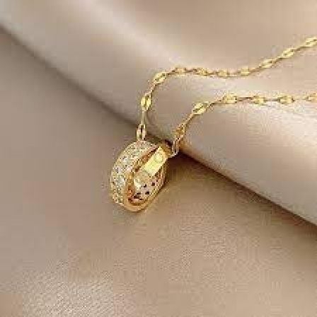 Double Circle Cross Pendant with Chain