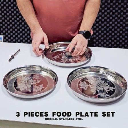 Food Plate Set | ৩ পিসের ফুড প্লেট সেট