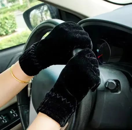 (২ জোড়া) Warm Hand Gloves | Velvet Fabric – ৩