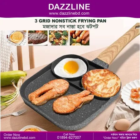 3 Grid Nonstick Frying Pan