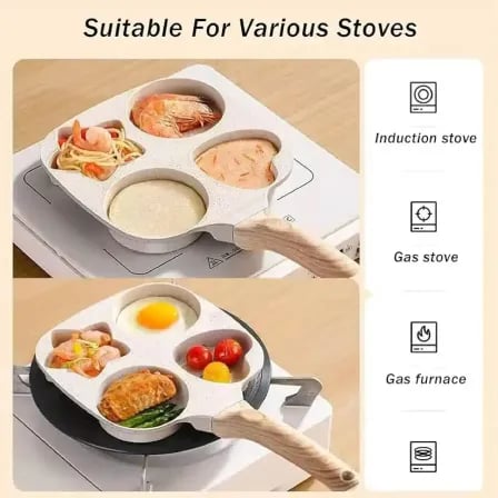 Decorative 4 Grid Nonstick Frying Pan – ৩