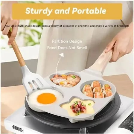 Decorative 4 Grid Nonstick Frying Pan – ৪