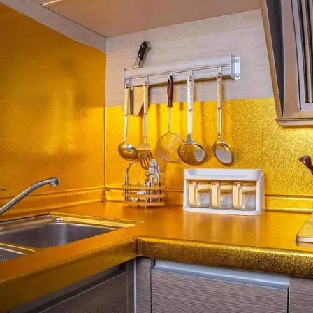 ৫ মিটার Kitchen Wall Sticker (Golden) – ৩