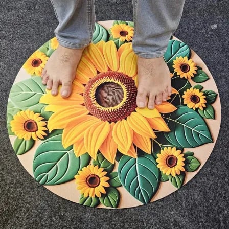 Sunflower 3d Flower Mat। ঘরকে প্রিমিয়াম লুক দিবে (Model-1)