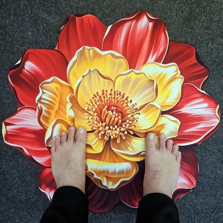 Flower 3d Floor Mat। ঘরকে প্রিমিয়াম লুক দিবে (Model-5)