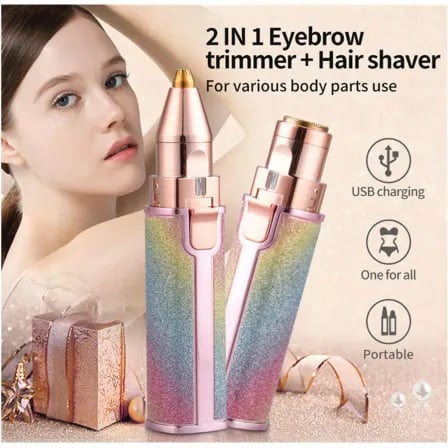 2-in-1 Eyebrow Trimmer| শরীরের অবাঞ্ছিত লোমগুলো স্মাট ও ব্যথা মুক্তভাবে পরিষ্কার