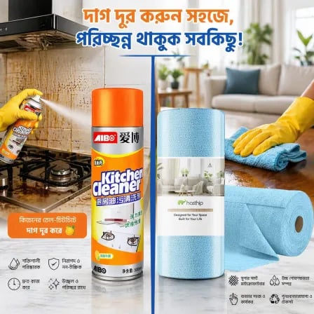Kitchen Cleaner Combo। ১ পিস কিচেন ক্লিনার এবং ১ পিস কিচেন টাওয়েল রোল