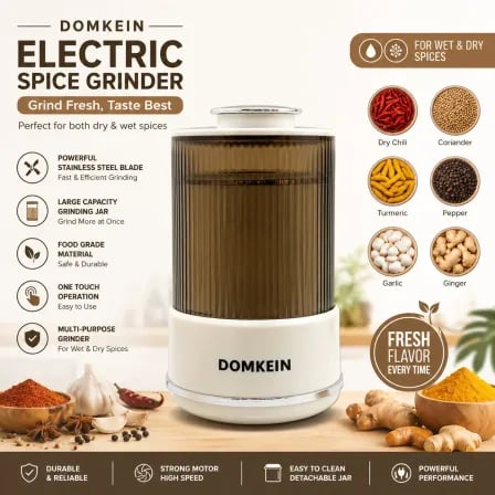 Domkein Electric Spice Grinder। শুকনা + ভেজা সব মসলা এক মেশিনেই