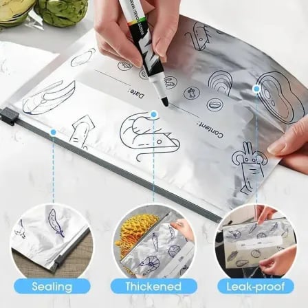 (৩০পিস) Aluminum Foil Zip Lock Storage Bag। ফ্রিজে খাবার সংরক্ষণ করুন আরও নিরাপদ ও দীর্ঘস্থায়ীভাবে! – ৫
