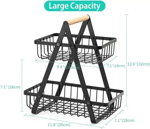 (2Layer) Kitchen Storage Rack। ফল-সবজি রাখুন সুন্দর, রান্নাঘর রাখুন গোছানো! – ৩