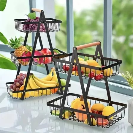 (3Layer) Kitchen Storage Rack। ফল-সবজি রাখুন সুন্দর, রান্নাঘর রাখুন গোছানো! – ৩