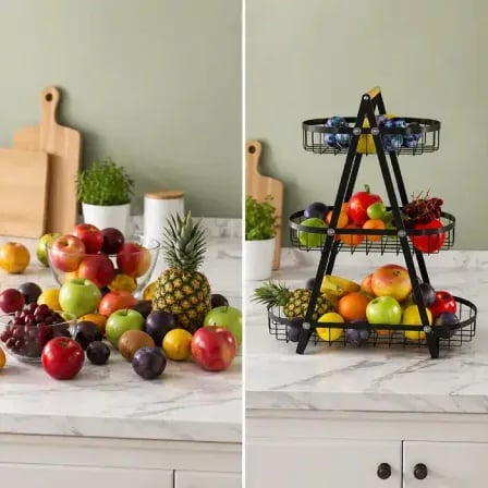 (3Layer) Kitchen Storage Rack। ফল-সবজি রাখুন সুন্দর, রান্নাঘর রাখুন গোছানো! – ৫