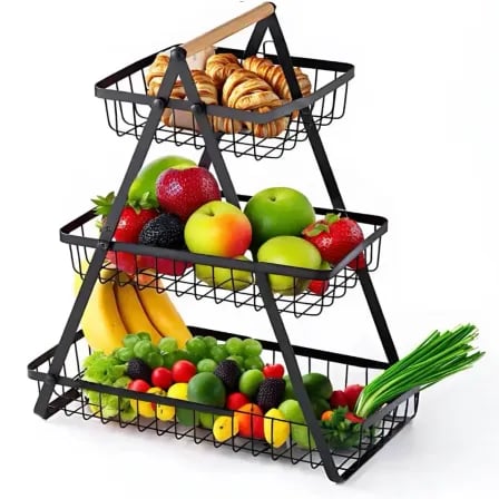 (3Layer) Kitchen Storage Rack। ফল-সবজি রাখুন সুন্দর, রান্নাঘর রাখুন গোছানো! – ২